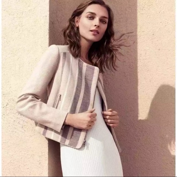 BcBg Max Azria Women's Jacket Size XS Holden Striped Cropped - Picture 1 of 10